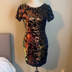 by the way. Iridescent Sequin Open Back Dress Sz S
